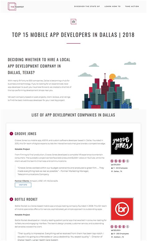 List of the top dallas mobile app development companies. The Manifest - Groove Jones Makes Top 15 Mobile App ...