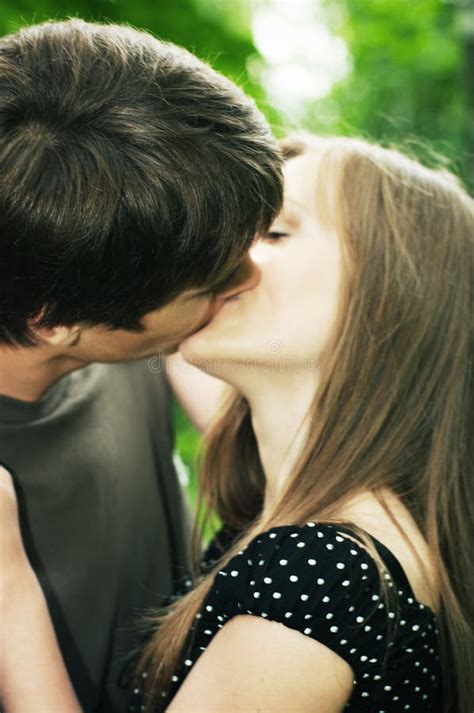 Guy Kisses The Girl Stock Image Image Of Attractive 10779249