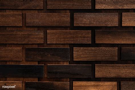 Wooden Brick Panel Patterned Background Free Image By