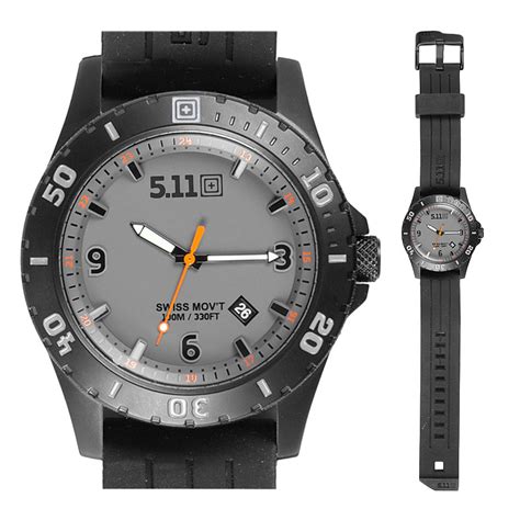 5 11 tactical combat stainless steel swiss phosphorescent sentinel watch granite ebay