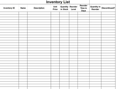 Inventory Control Forms Samples ~ Ms Excel Templates