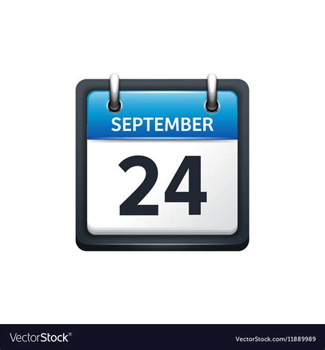September 24 Calendar Icon Royalty Free Vector Image