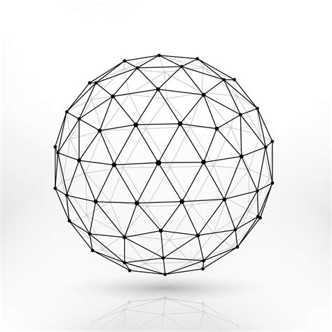 Wireframe Polygonal Vector Sphere Network Lines Abstract Fractal Desi