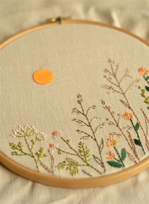 Wildflowers Embroidery Embroidery Pattern Pdf Hand Etsy Hand