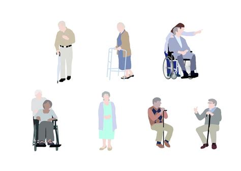 Flat Vector People Pack Elderly Clipart AI EPS PNG Human | Etsy ...