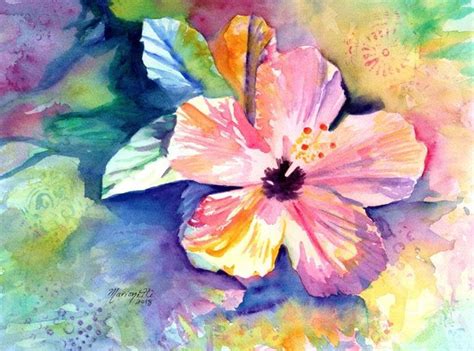 Hibiscus Watercolor Original Hibiscus Art Tropical Flowers Etsy