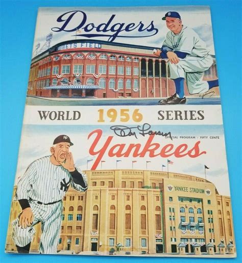 1956 World Series Program Autographed Don Larsen Perfect Game Jsa Near Mint Ebay