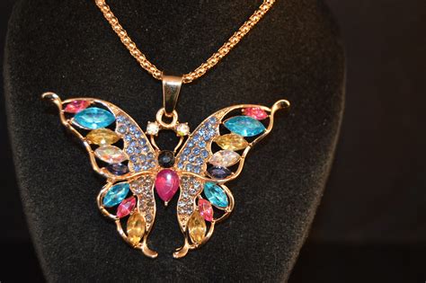 Beautiful Butterfly Pendant Necklace Fashion Jewelry Brand Etsy Uk