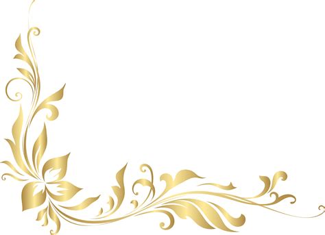 Download Banner Library Stock Golden Floral Decoration Transparent