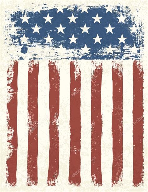 Grunge American Flag Background Vector Illustration Eps 10 Premium
