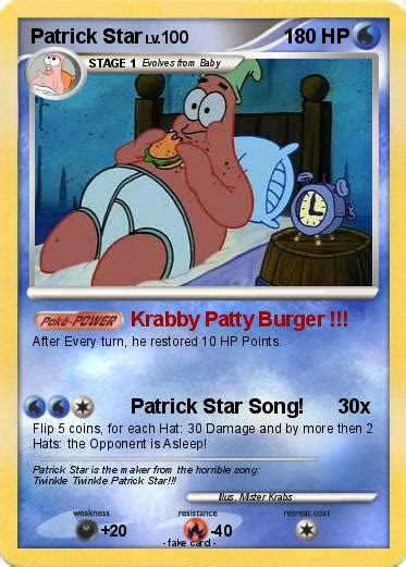 Pokémon Patrick Star 126 126 Krabby Patty Burger