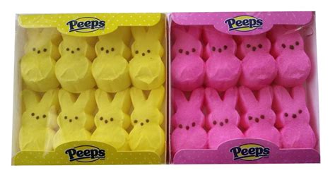Peeps Marshmallow Treat Pink And Yellow Easter Bunnies 8 Ct Pack Of 2