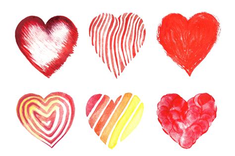 Watercolor Hearts By Art Watercolor Thehungryjpeg