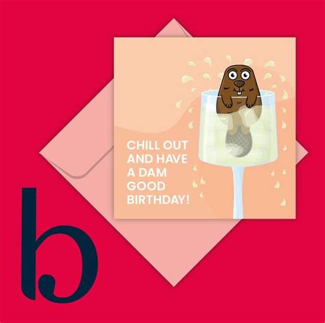 Beaver Birthday Card Dam Good B Day Funny Greetings For Etsy Funny