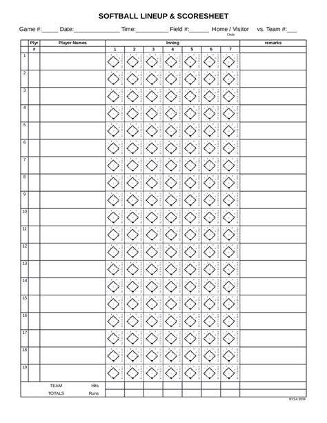 Free Printable Softball Score Sheets Download These 13 Free Sample
