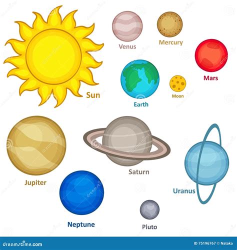 Sistema Del Planeta Aislado De La Sistema Solar Ilustración Del Vector