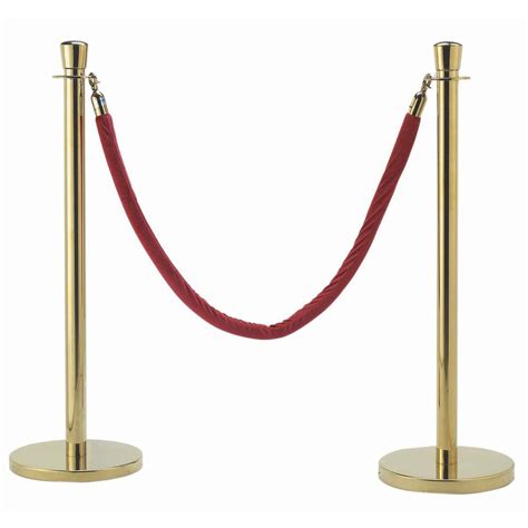 Crowd Control Brass Stanchion With Red Velvet Rope 6l