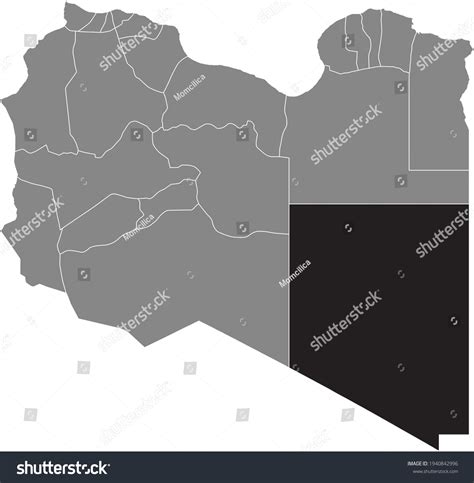 Black Highlighted Location Map Of The Libyan Royalty Free Stock