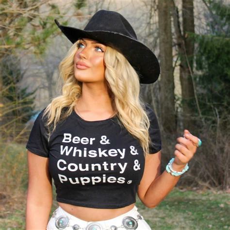 Beer And Whiskey And Country And Puppies Crop Top Tee Whiskey Riff Shop