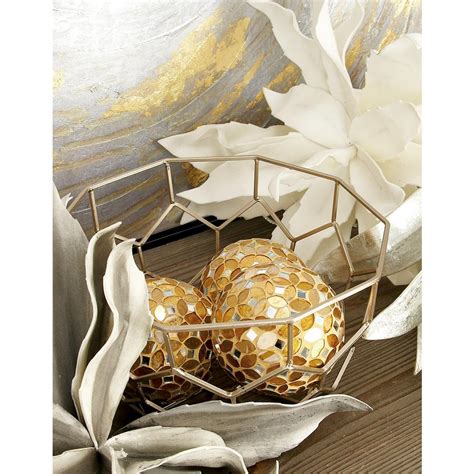 Luxury christmas design with blue christmas balls and xmas glass ball over blue background. 4 in. Dia Gold Glass and PVC Mosaic Decorative Balls (Set of 4)-24010 - The Home Depot