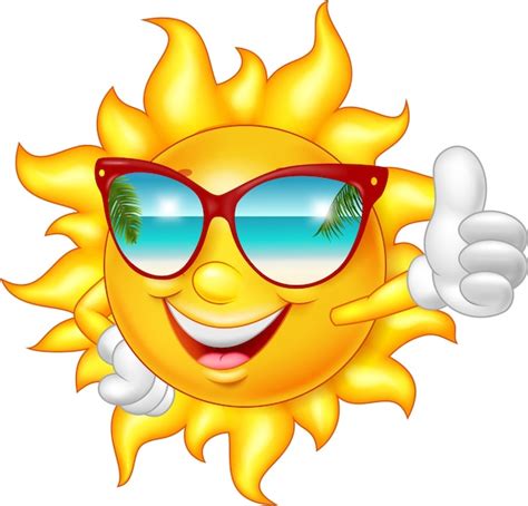 Premium Vector Cartoon Smiling Sun Giving Thumb Up