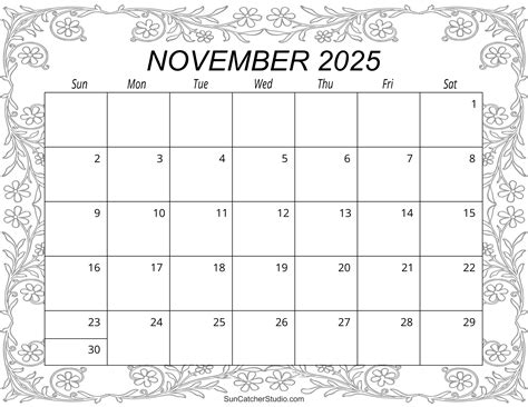 November 2025 calendar (free printable)