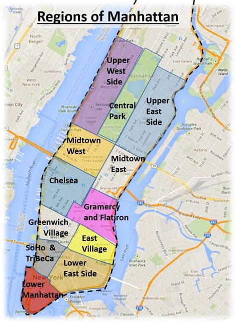 New York City Regionen Karte Nyc Regionen Landkarte New York Usa