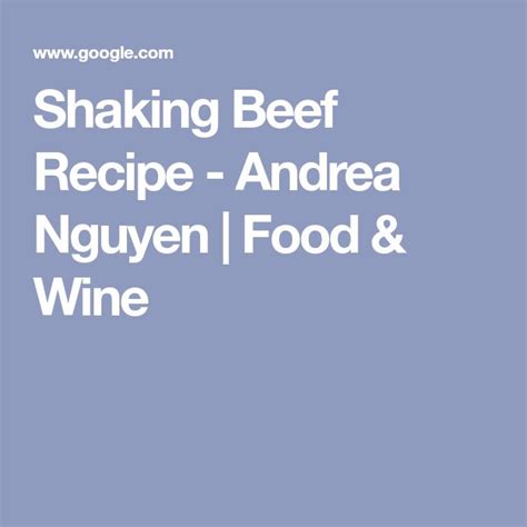Shaking Beef Recipe Recipe Beef Recipes Beef Wine Recipes
