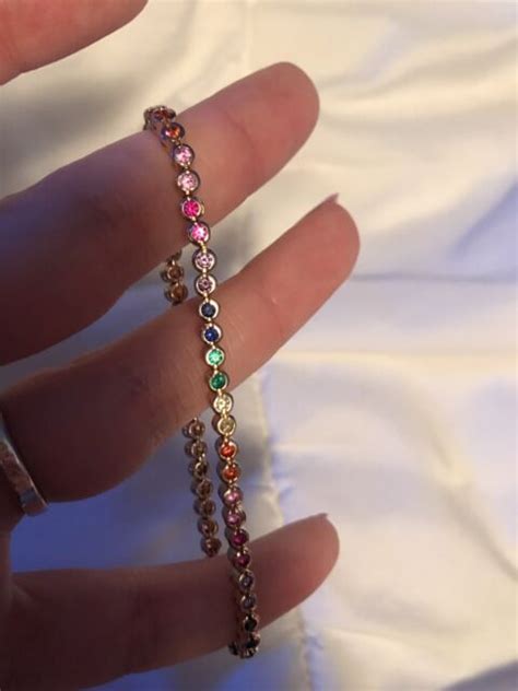 Adinas Authentic Bracelet Adinas Jewelry Rainbow Stones 925 Sterling