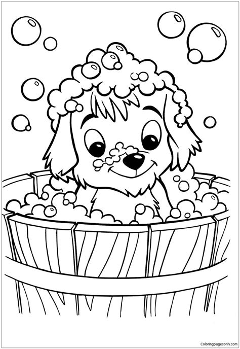 Cute Puppy Coloring Pages Free Printable Fluffy Puppy Dog Coloring