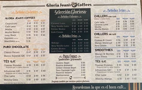 Menu At Gloria Jeans Coffees Cafeteria Merida