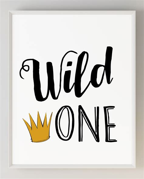 Wild One Sign Printable Where The Wild Things Are Print Wild Etsy