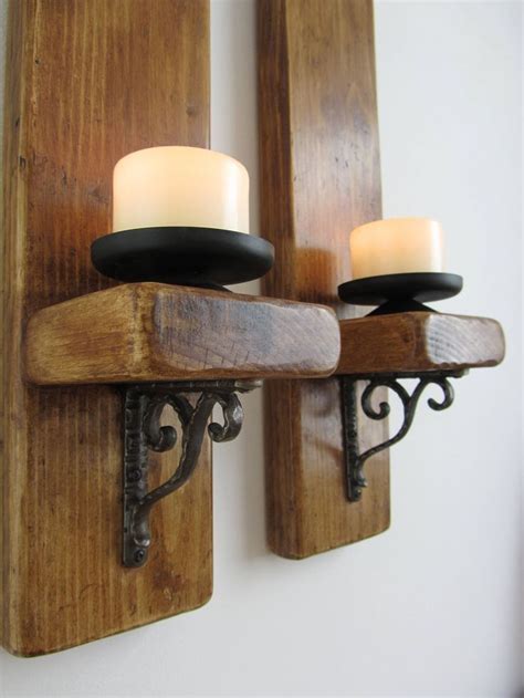 Pair Of Reclaimed Plank Wood Wall Sconce Candle Holders With Etsy Uk