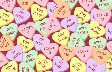 Download Valentine Candy Heart Messages Hd Wallpaper By Susanf27