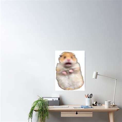 Scared Hamster Meme Poster For Sale By Ellievivien Redbubble