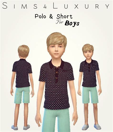 Polo And Shorts For Boys Sims 4 Sims 4 Children Sims