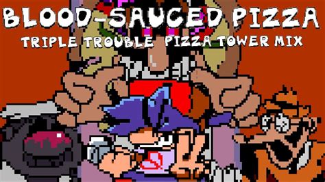 Blood Sauced Pizza Triple Trouble Pizza Tower Mix Fnf Sonic Exe