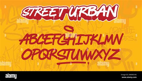 Cool Graffiti Font And Alphabet Vector Street Art Urban Theme