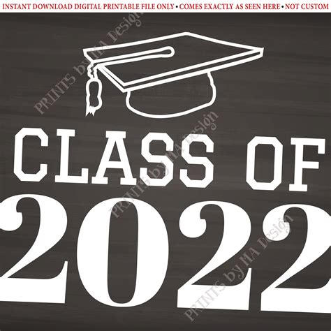 Class Of 2022 Sign High School Graduation In 2022 Printable Etsy