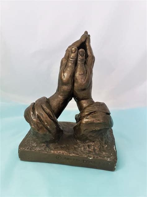 Praying Hands Chalkware Figurine By Austin Prod 1962 Mid Century