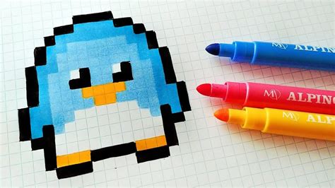Handmade Pixel Art How To Draw Kawaii Penguin Pixelart Youtube