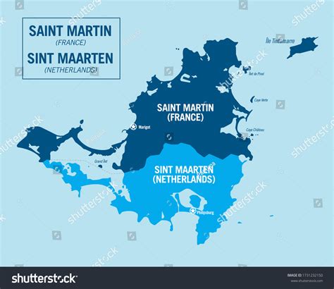 Saint Martin Island France Sint Maarten Stock Vector Royalty Free