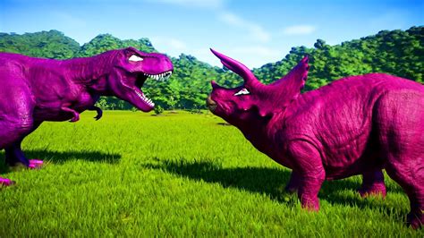 T Rex Vs Triceratops And More Dinosaurs Colors Pack Dinosaurs Fighting
