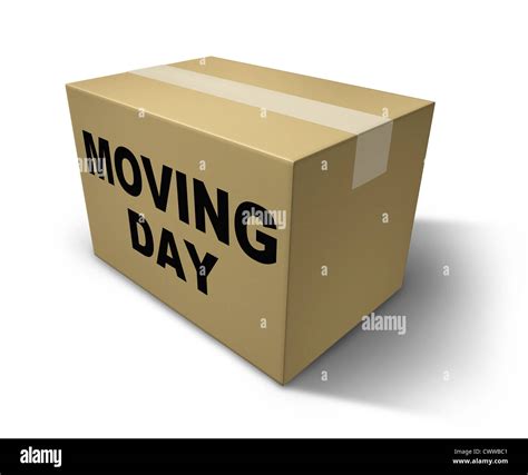Moving Day Box Representing Movers And Packaging For A Move From One