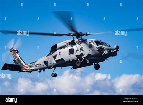 An Mh 60r Sea Hawk Helicopter Assigned To The “blue Hawks” Of