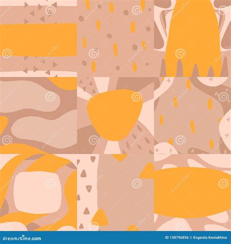 Modern Design Backgrounds Pack In Nude Color Stock Vector