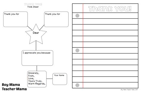 Thank You Letter For A Planning Worksheet