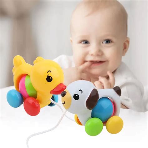 Toddler Kids Baby Toys Traditional Pull Along Duck Plastic Toys For