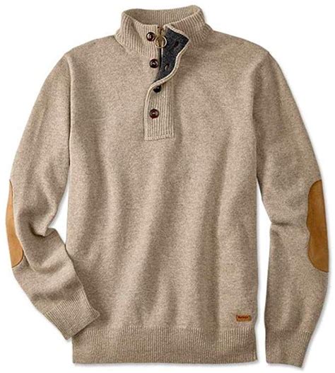 Barbour Patch Mens Half Zip 100 Wool Elbow Patches Sweater At Amazon