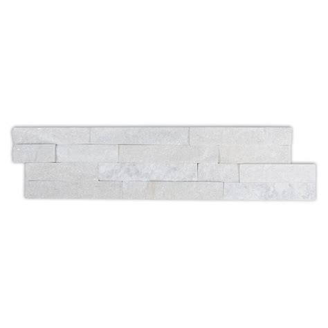 Laizhou White Quartzite 6x24 Ledger Panel Split Face
